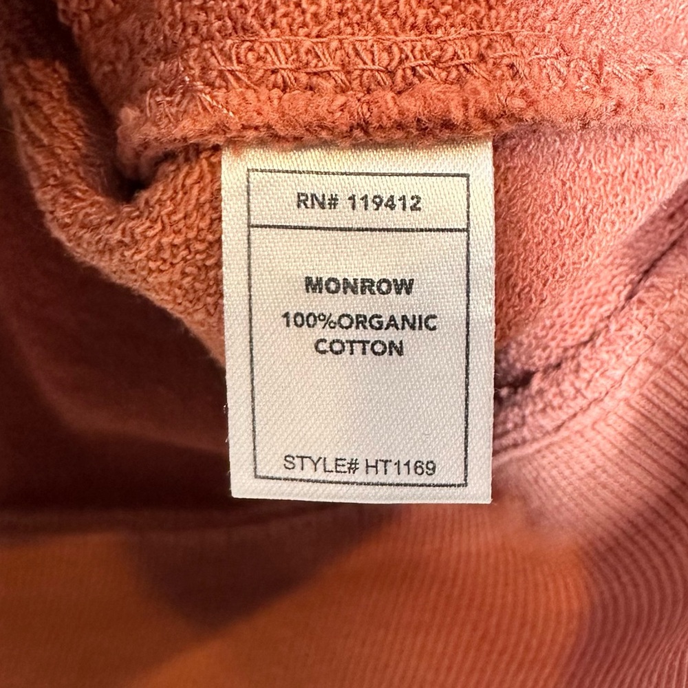 MONROW Georgia Peach Organic Cotton Raglan Sleeve Crewneck Sweatshirt - Picture 6 of 9